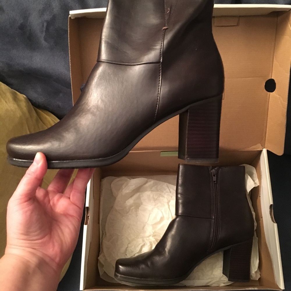 Brown Leather Bass Booties